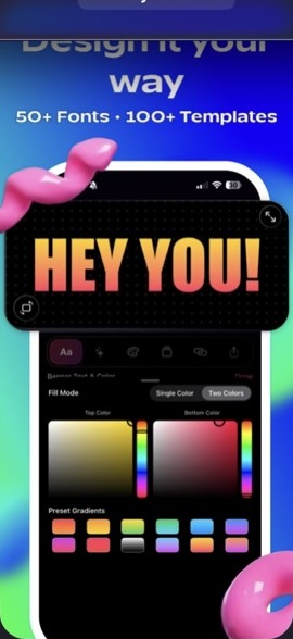 LED Banner customization screenshot